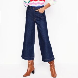 Boden High Rise Wide Crop Jeans Indigo Rinse Size 30 R
